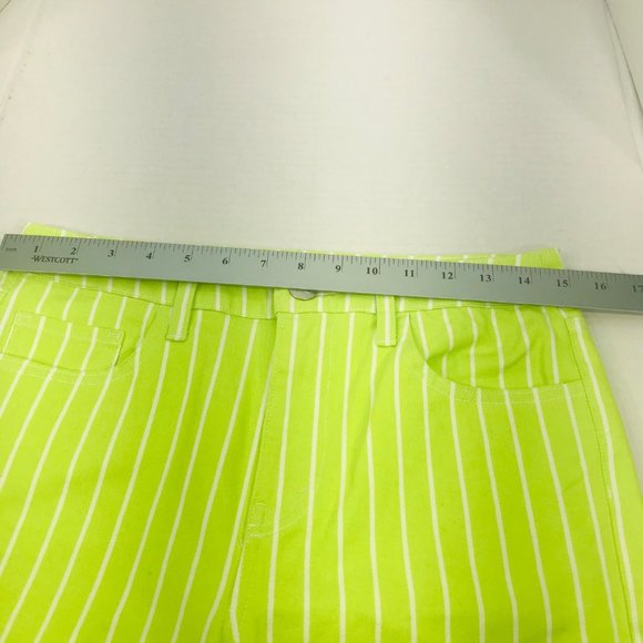 Victor Glemaud Women's Size 2 High Rise Straight Leg Jeans Green Pinstripe NWOT - Picture 5 of 9